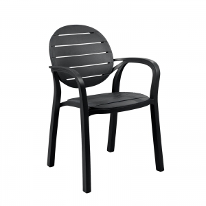 Fauteuil en polypropylène anthracite - Palma