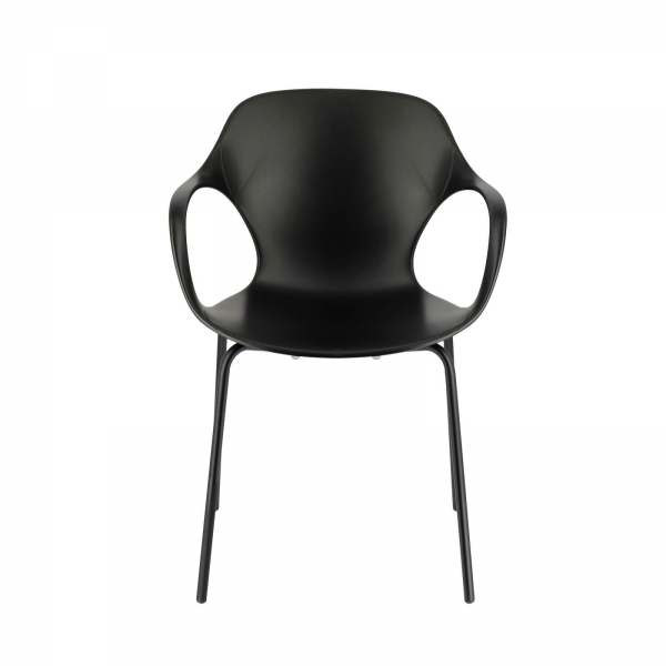 Fauteuil italien empilable en polypropylène noir avec pieds en métal - OPS ! Connubia© - 9