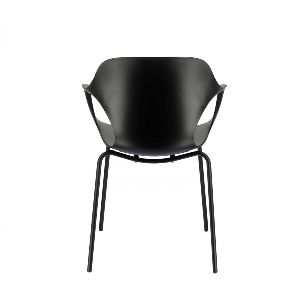 Fauteuil empilable design en polypropylène noir avec pieds en métal - OPS ! Connubia© - 12