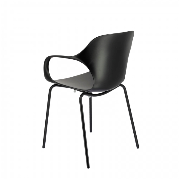 Fauteuil design empilable en polypropylène noir avec pieds en métal - OPS ! Connubia© - 13