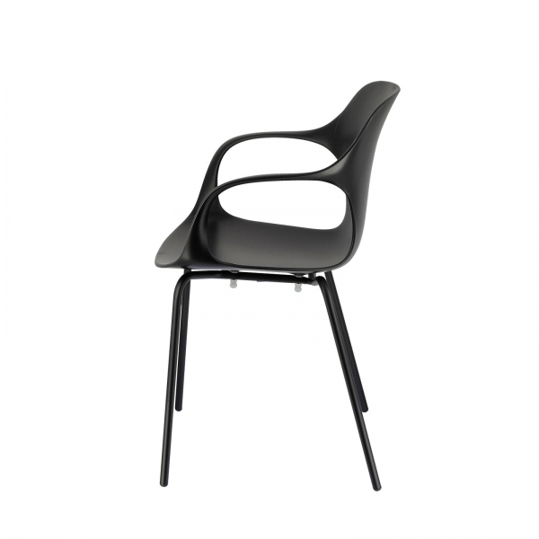 Fauteuil design empilable en polypropylène noir avec pieds en métal - OPS ! Connubia© - 14