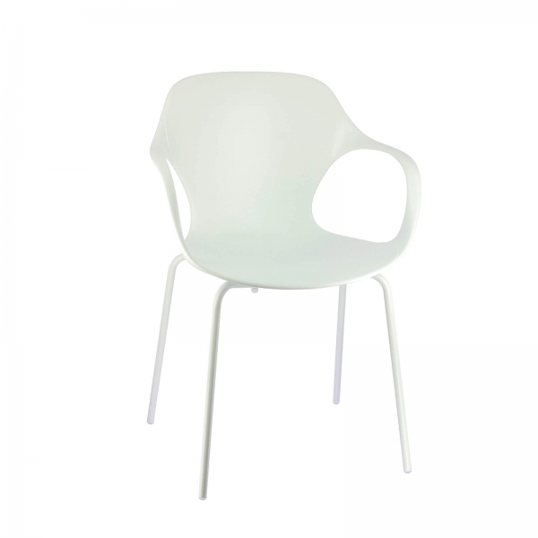 Fauteuil moderne italien empilable en polypropylène blanc avec pieds en métal - OPS ! Connubia© - 15