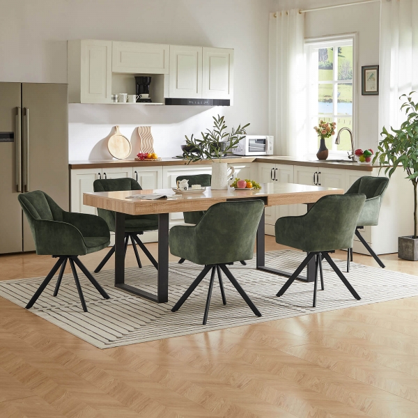 Fauteuil cosy tournant en tissu avec pieds en métal - Claudie - 3