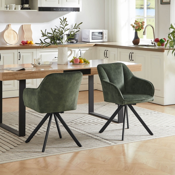 Fauteuil en tissu pivotant avec pieds en métal - Claudie - 4