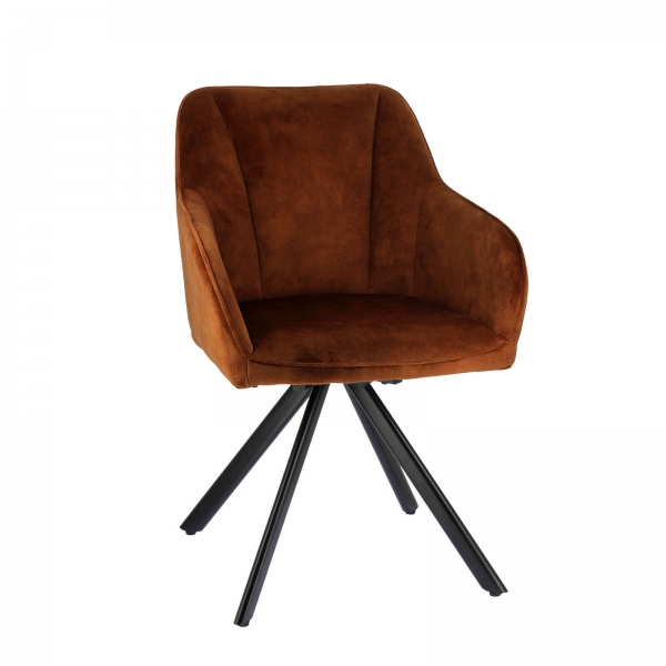 Fauteuil pivotant en tissu avec pieds en métal - Claudie - 5