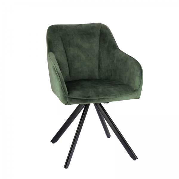 Fauteuil en tissu tournant avec pieds en métal - Claudie - 8