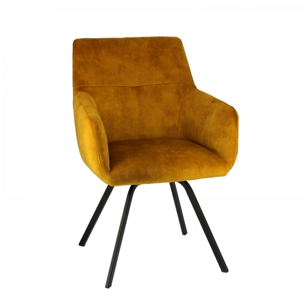 Fauteuil confort en tissu avec pieds en métal - Adrien - 10