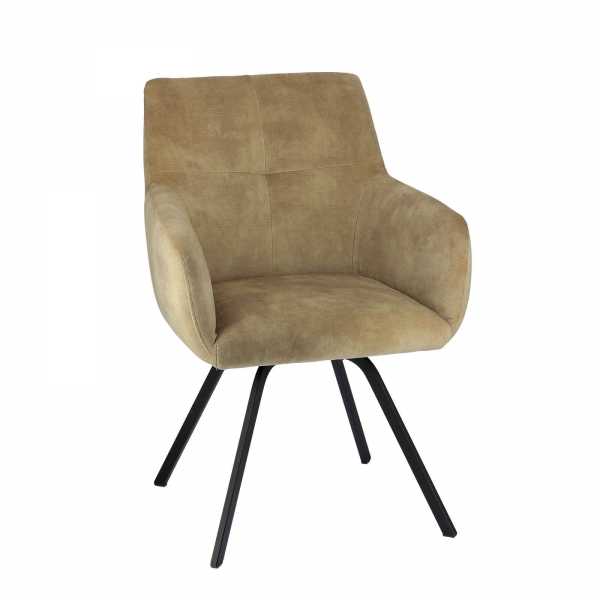 Fauteuil confortable en tissu avec pieds en métal - Adrien - 3