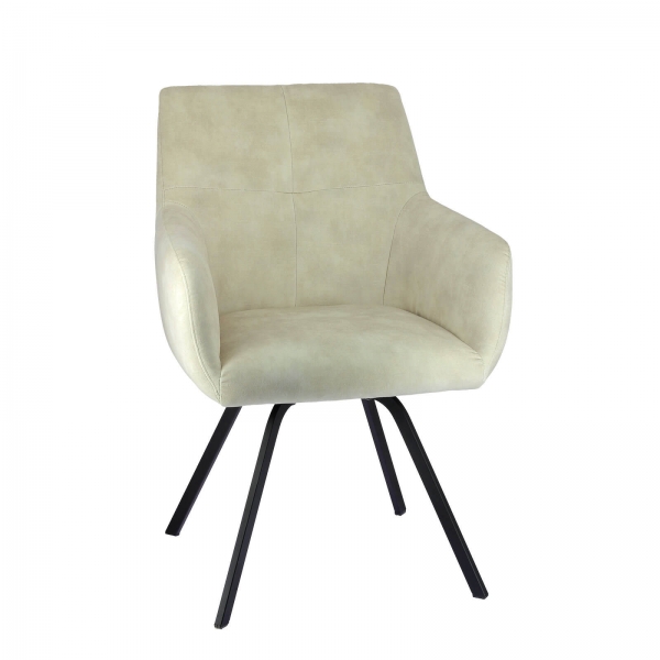 Fauteuil confort en tissu avec pieds en métal - Adrien - 11