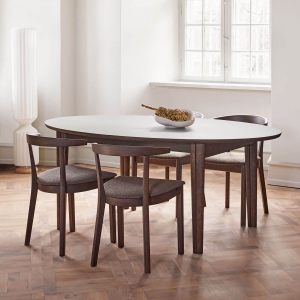 Table ovale extensible en Fenix et pieds en bois - SM78