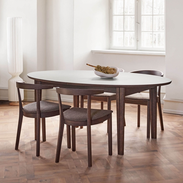 Table ovale extensible en Fenix et pieds en bois - SM78 - 1