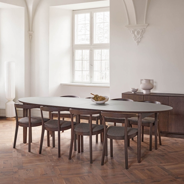 Table ovale avec allonges en Fenix et pieds en bois - SM78 - 2
