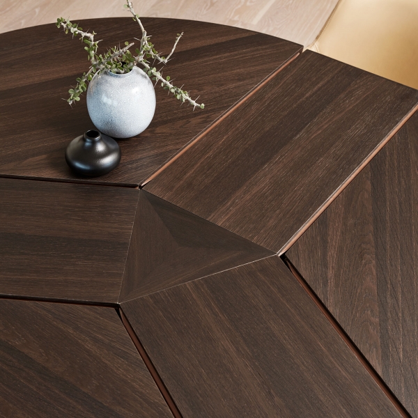 Table ronde en bois extensible avec pied central - SM33 - 6