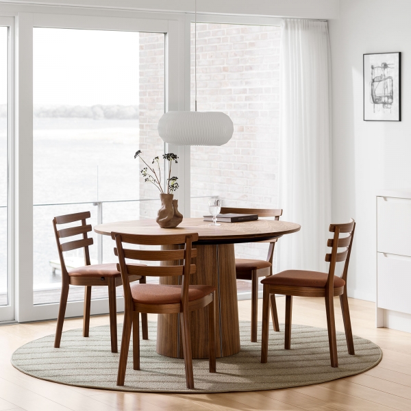 Table ronde avec allonges en bois avec pied central - SM33 - 3