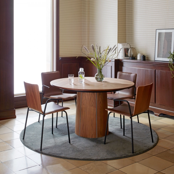 Table ronde en bois extensible avec pied central - SM33 - 5