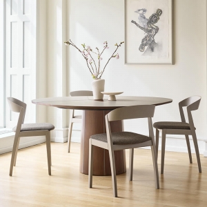 Table ronde en Fenix extensible avec pied central en bois - SM33