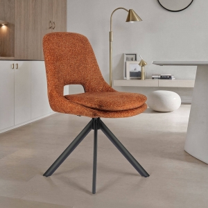 Chaise contemporaine en tissu rembourrée pieds en métal - Azalée