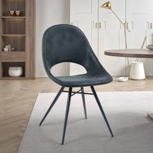 Chaise design avec coque ajourée noire - Isabelle
