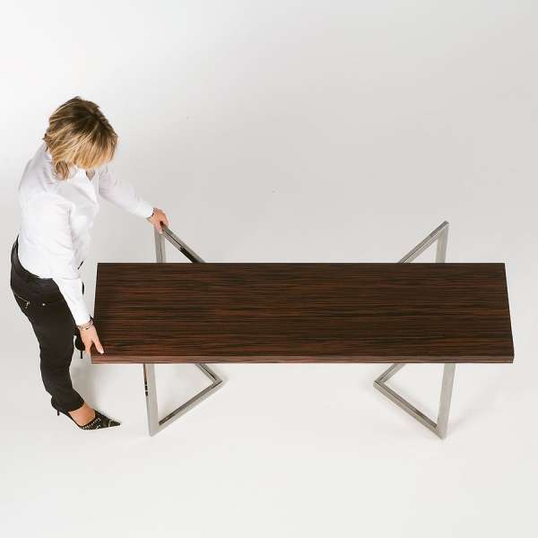 Table modulable en bois et métal - Giravolta 130 - 4