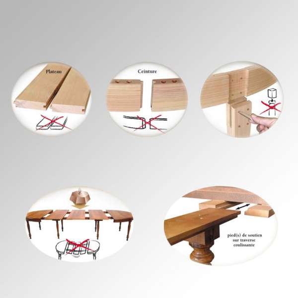 Table ronde en bois massif avec allonges – Moderne MR - 2